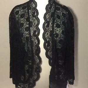 Dressbarn Sheer Black Sweater Shrug Cover-up